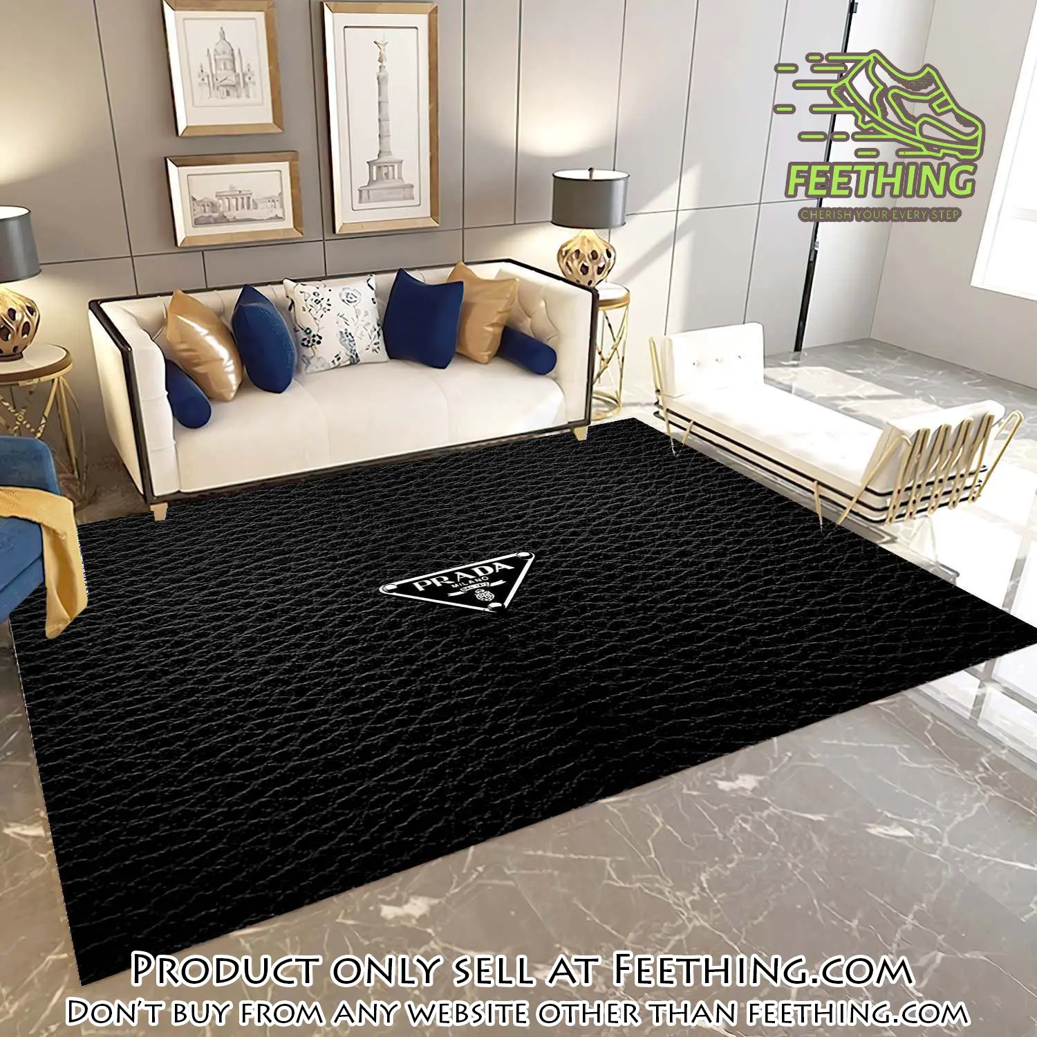Prada luxury brand premium logo area rug carpet home decor ft4458921